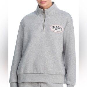 Von Dutch Light Grey Logo Crewneck Sweatshirt